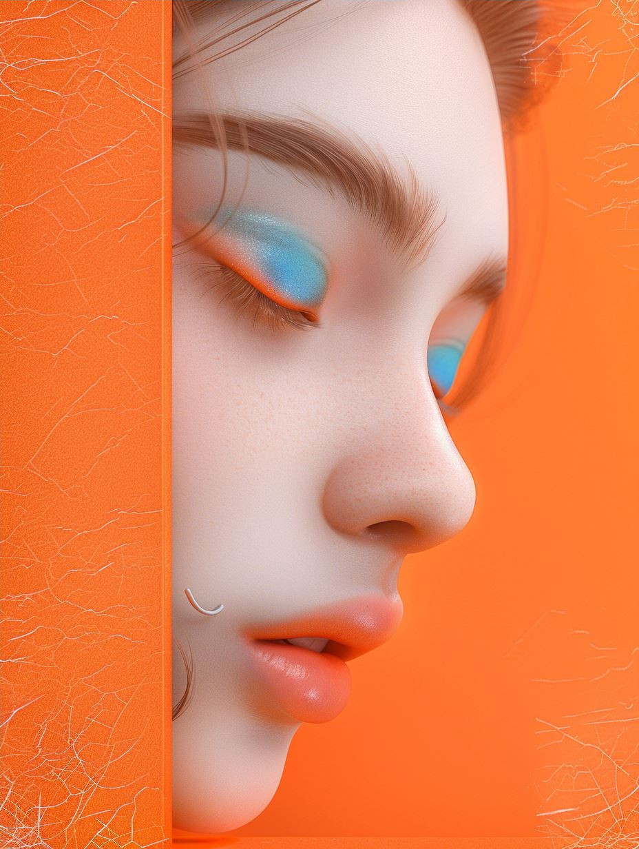Neon Azure Cyberpunk Portrait - Image 4