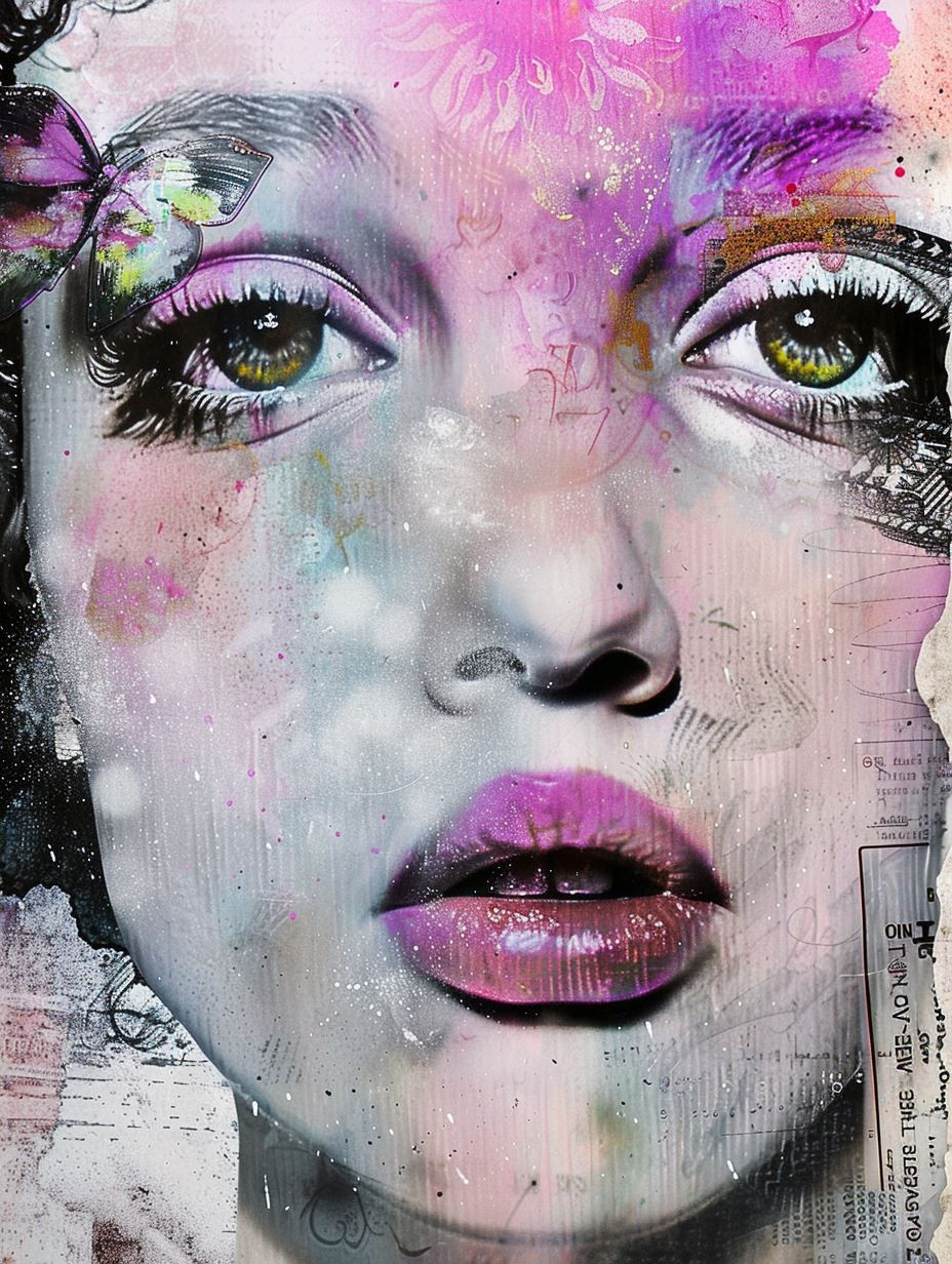 Neon Dreams Mixed Media Portraits - Image 4
