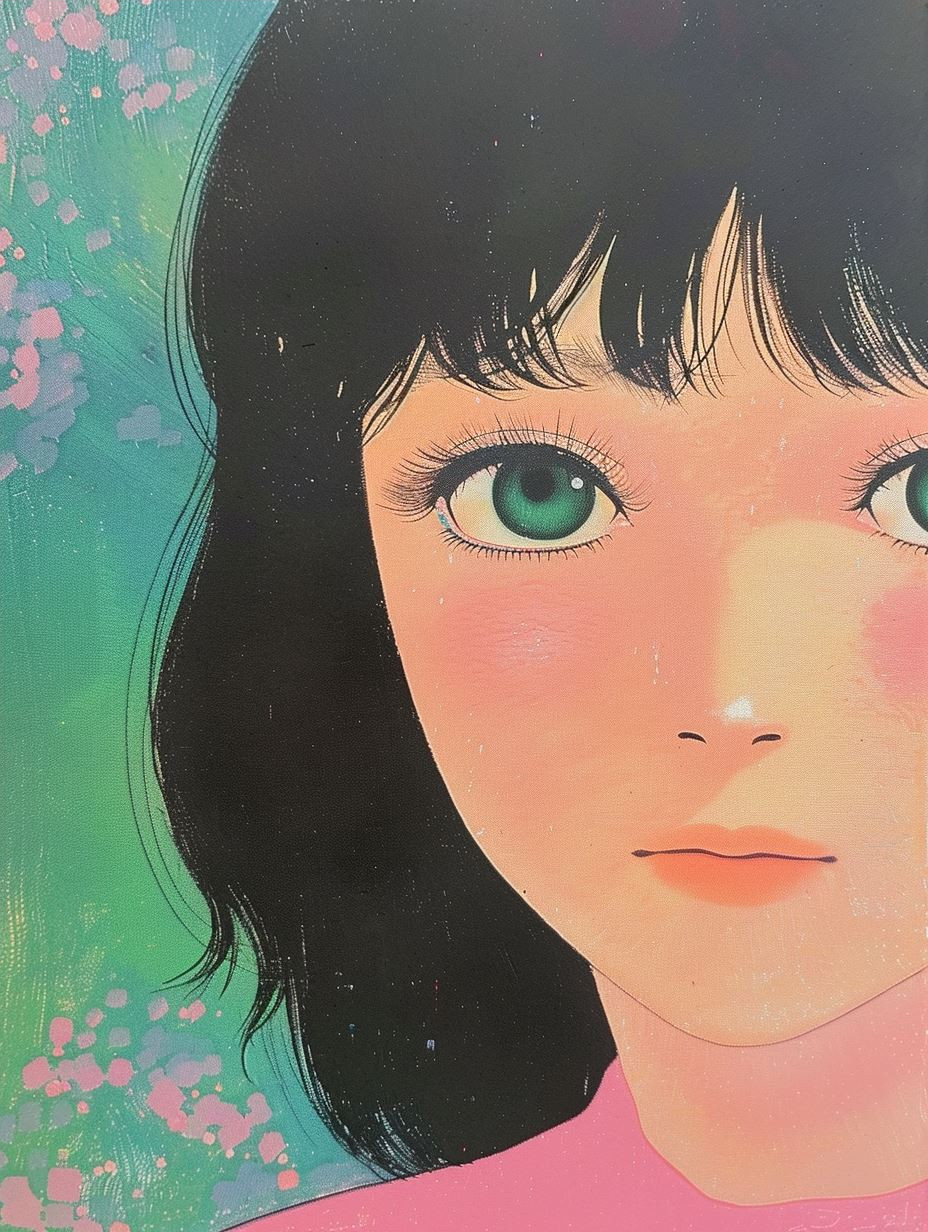 Vintage Japanese Pop Art Portrait - Image 4