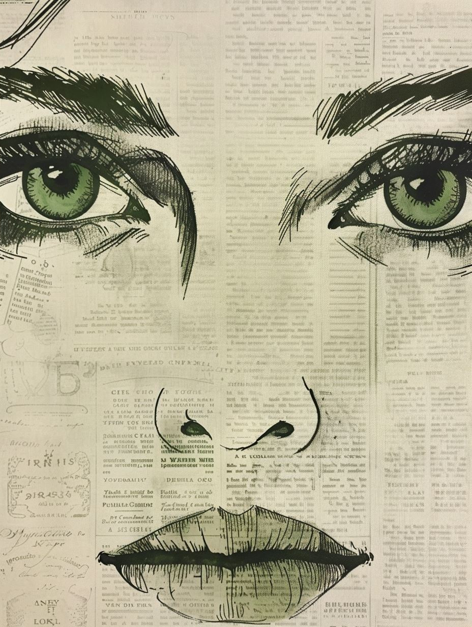 Botanical Stencil Portrait Art - Image 4