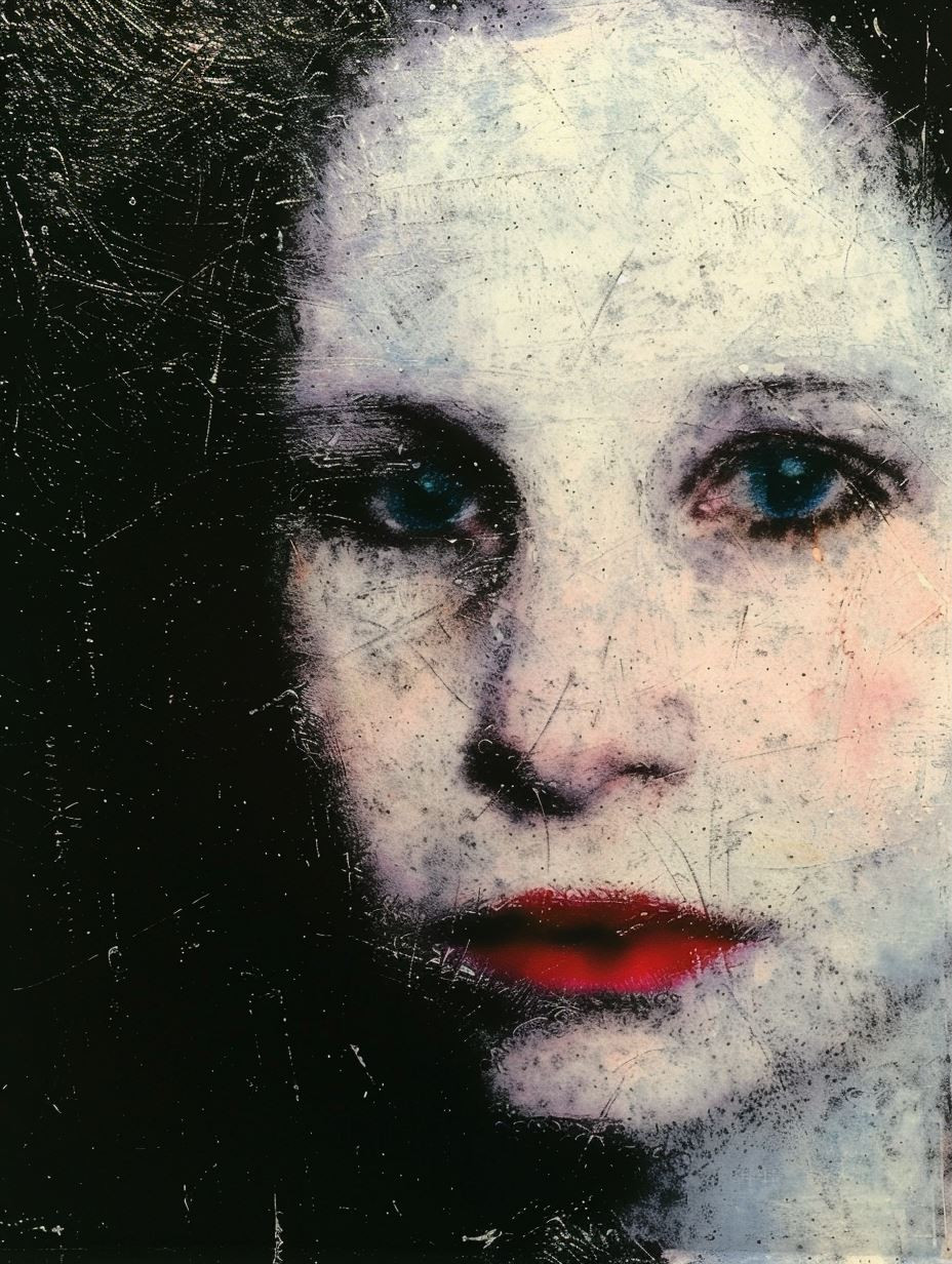 Haunting Gaze in Distressed Oil - Image 3