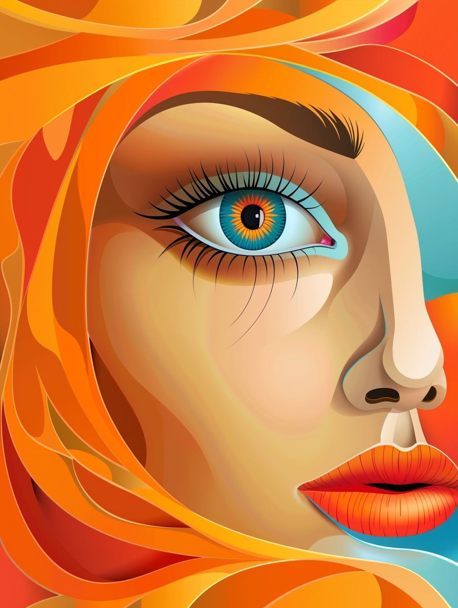 Ethereal Gaze in Digital Silk - Image 3