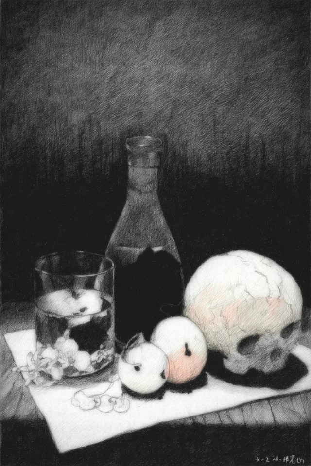 Somber Charcoal Gaze - Image 3