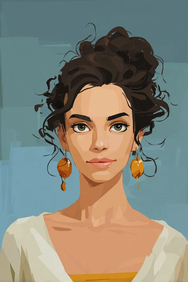 Azure Elegance Portrait - Image 1