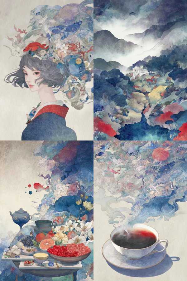 Ethereal Dreams in Ink and Watercolor