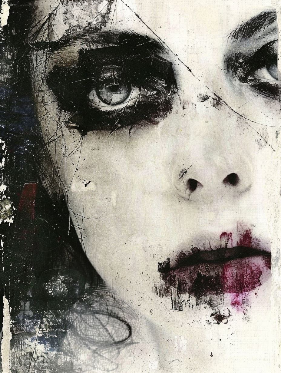 Dark Gothic Mixed Media Portrait - Image 3