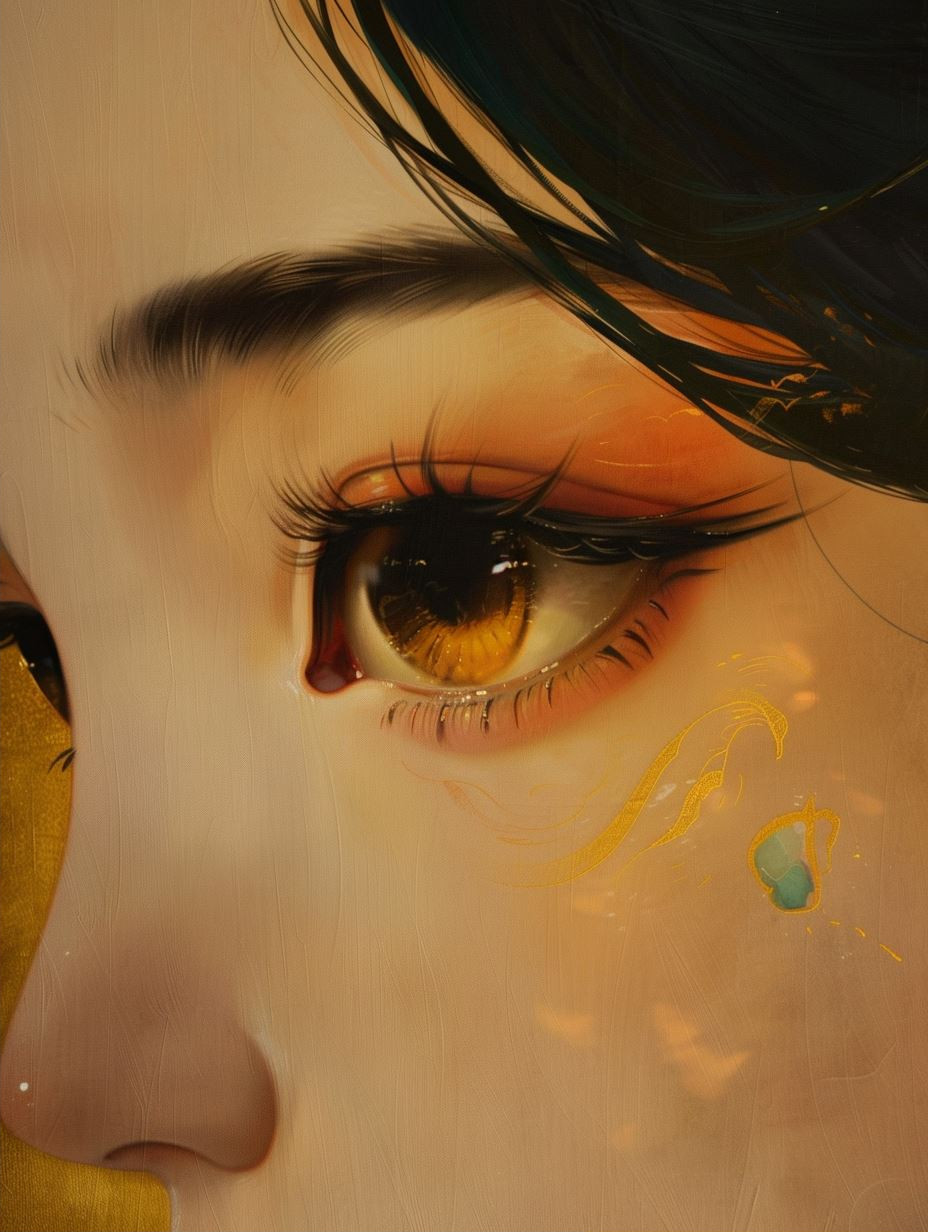 Golden Veil Ethereal Portrait - Image 2