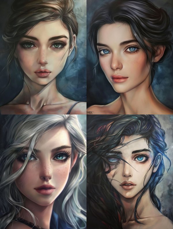 Ethereal Visions: A Quartet of Digital Portraits
