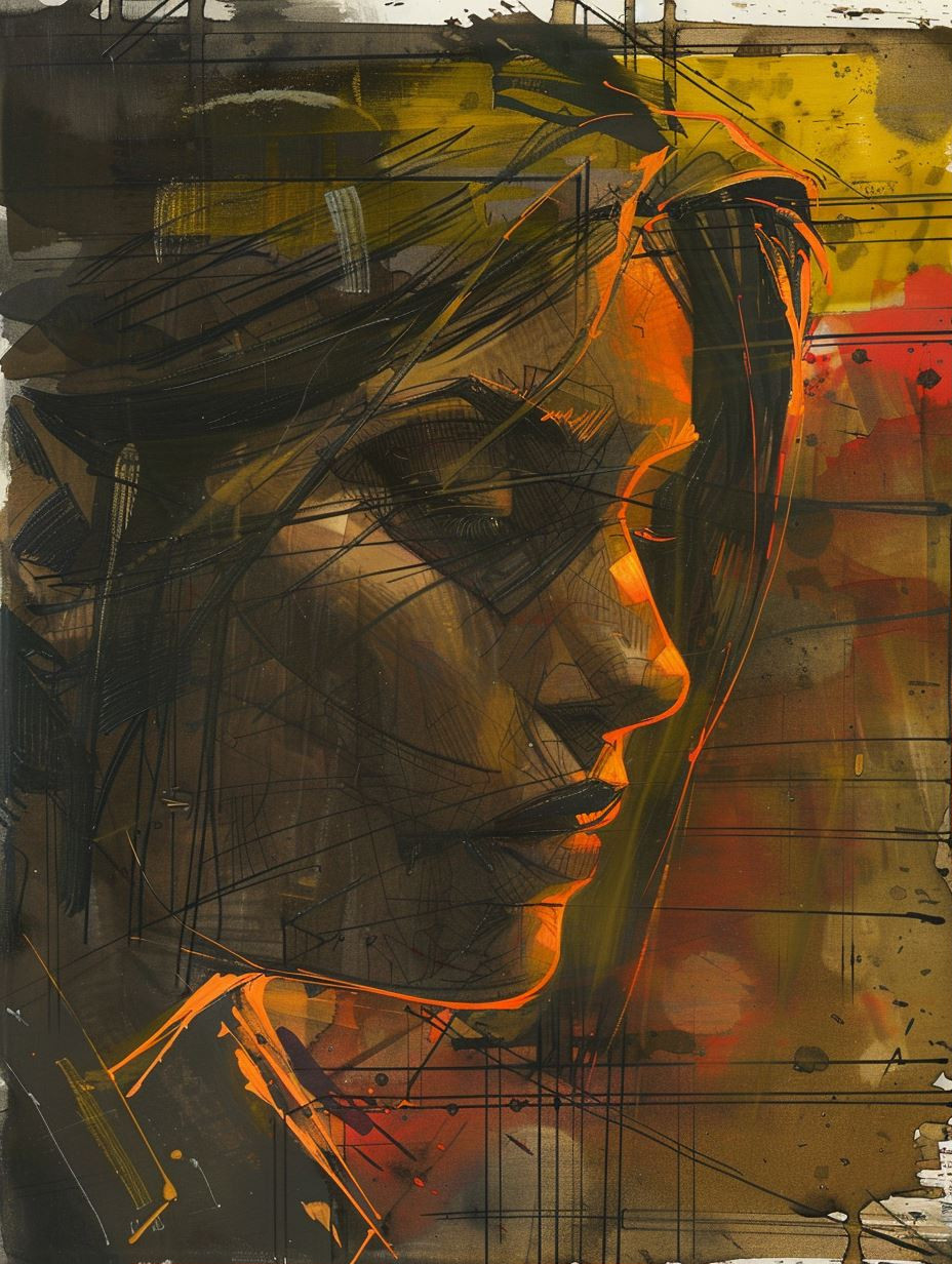 Fragmented Soul in Amber Glow - Image 1