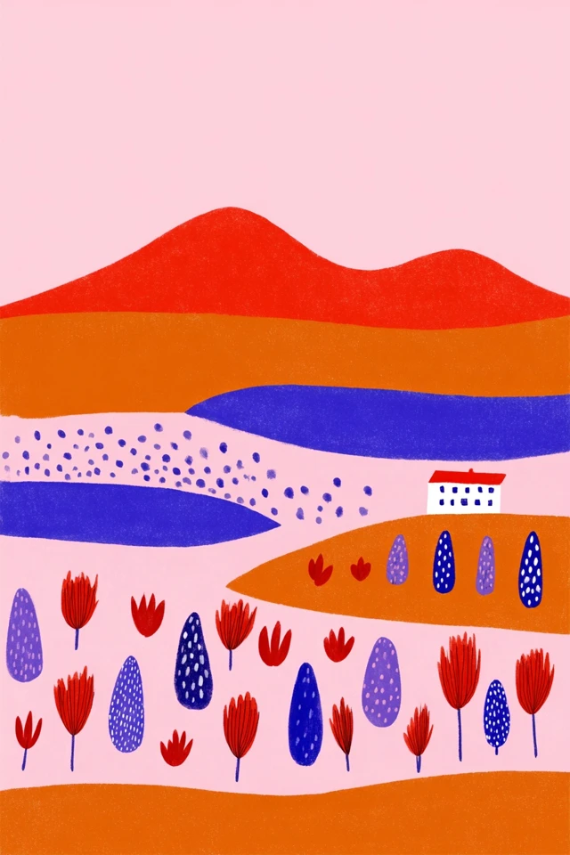 Vibrant Whimsy in Warm Hues - Image 2