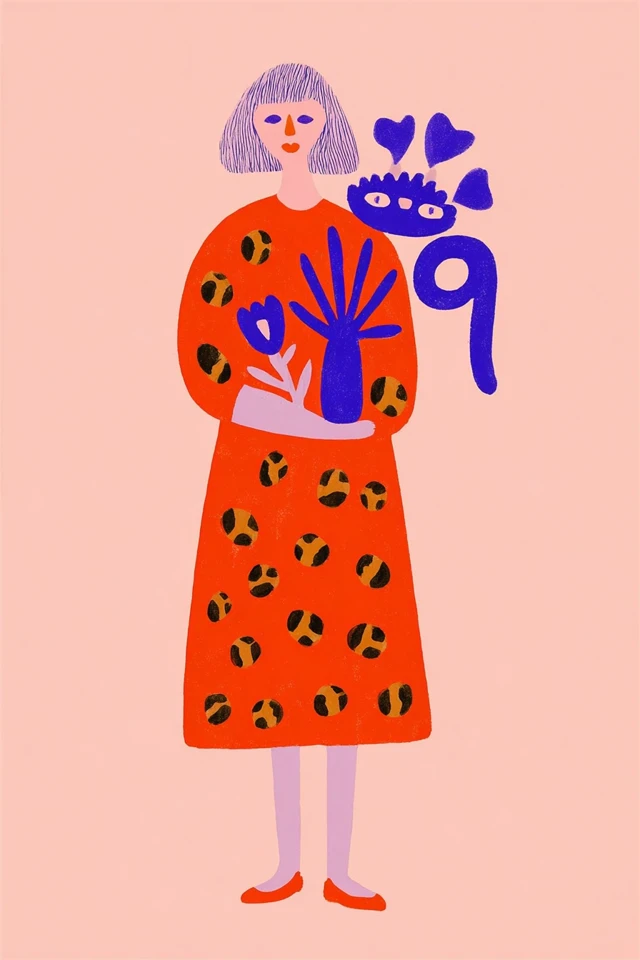 Vibrant Whimsy in Warm Hues - Image 1