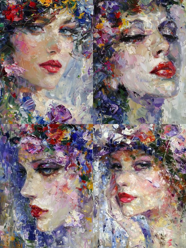 Floral Impressionist Ethereal Portraits