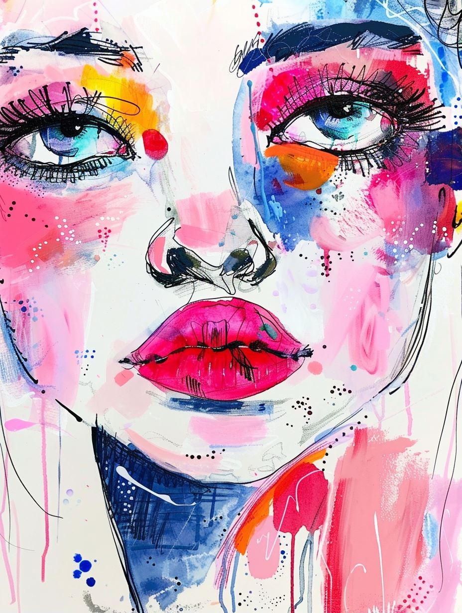 Vibrant Neon Abstract Portrait