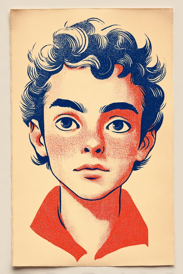Vintage Halftone Portrait - Image 1