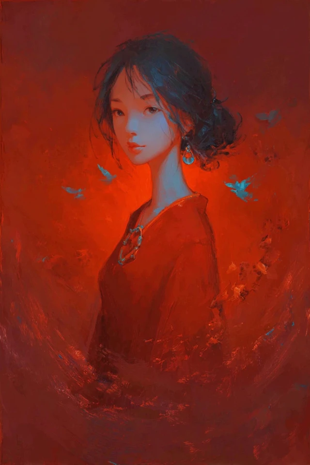 Crimson Dream Portrait - Image 1