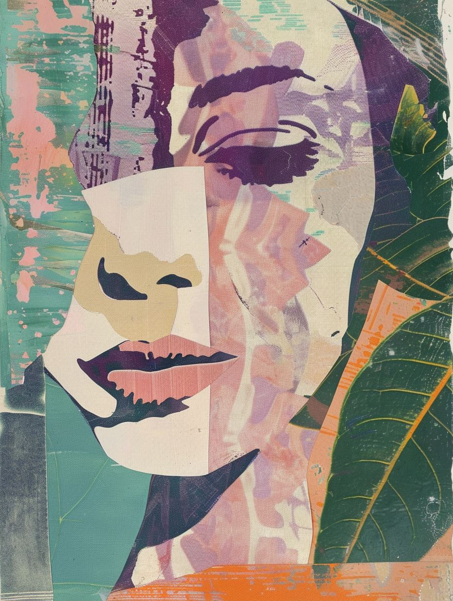Fragmented Portraits in Vibrant Hue - Image 2