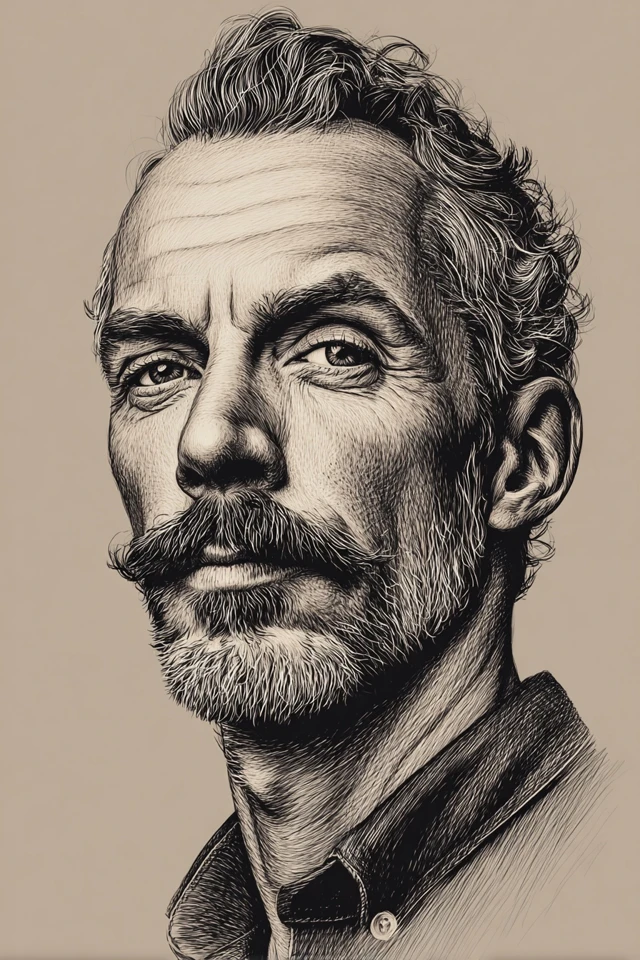 Etched Elegance Portrait - Image 1
