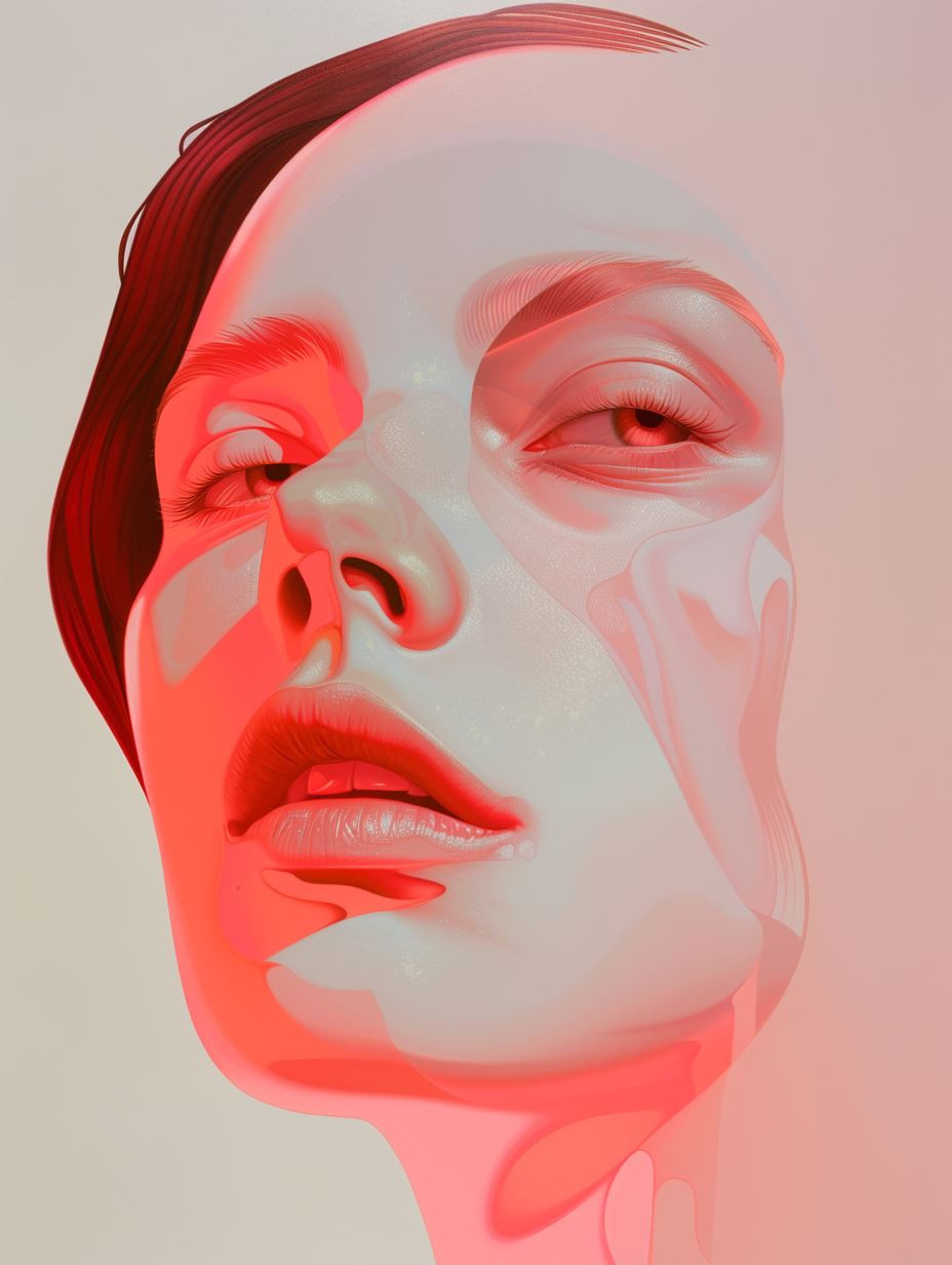 Ethereal Crimson Fluidity Portrait - Image 2