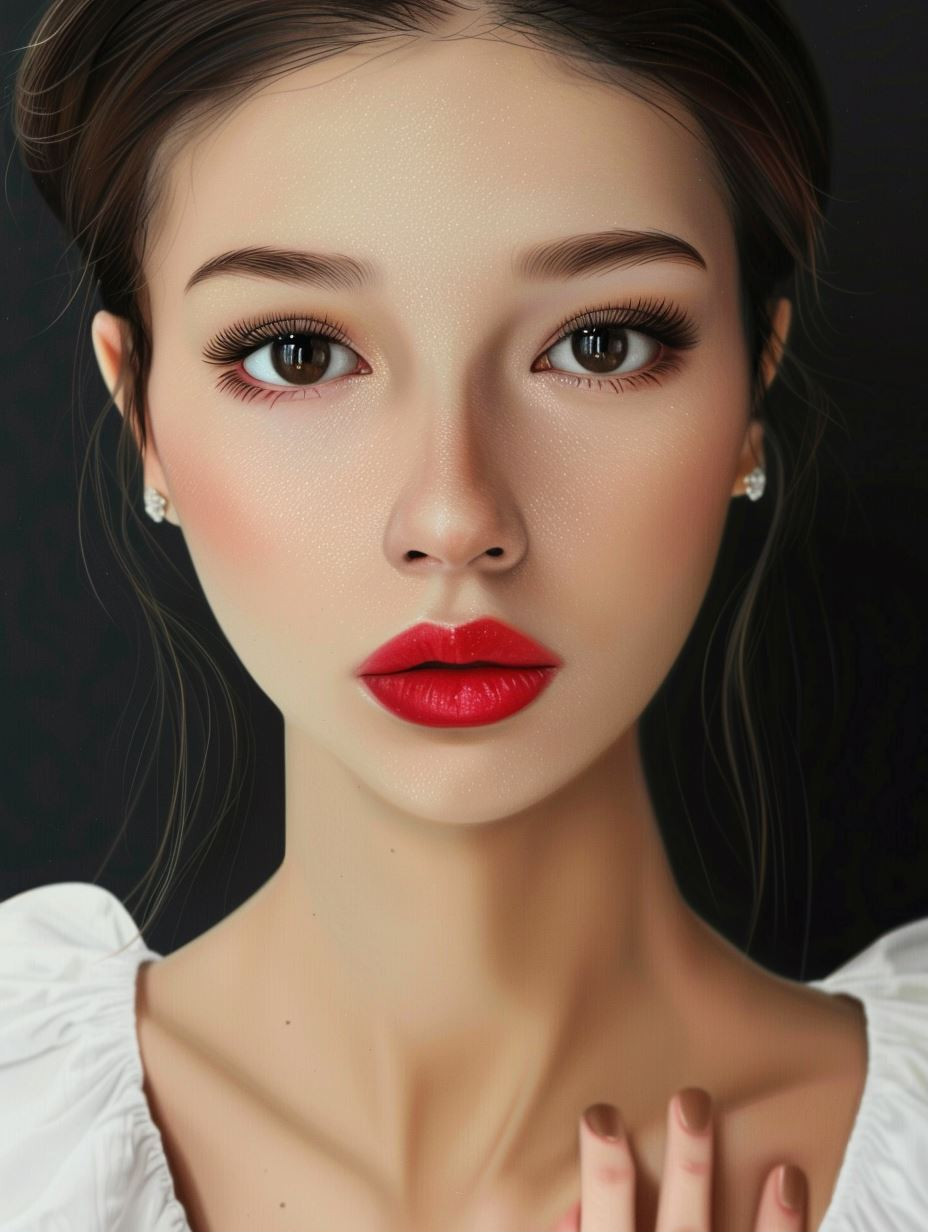 Hyper-Realistic Porcelain Beauty Portrait - Image 1