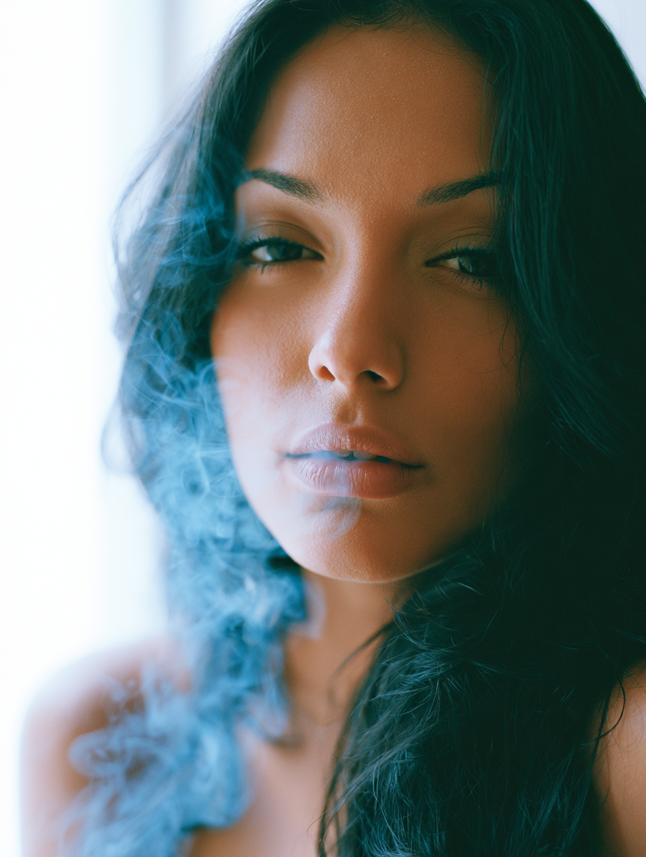 Introspective Gaze with Azure Smoke - alternate
