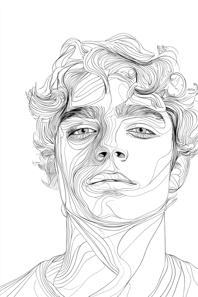 Fluid Contour Portrait - Image 1