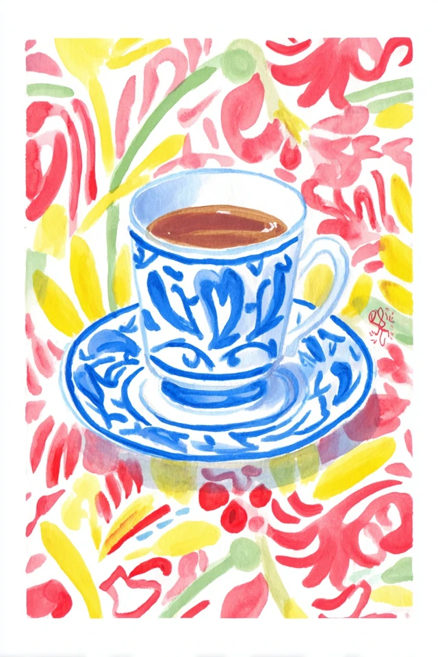 Azure Floral Portrait - Image 4