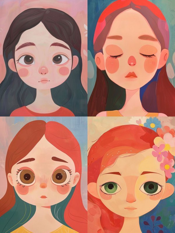 Four Faces of Whimsical Emotion