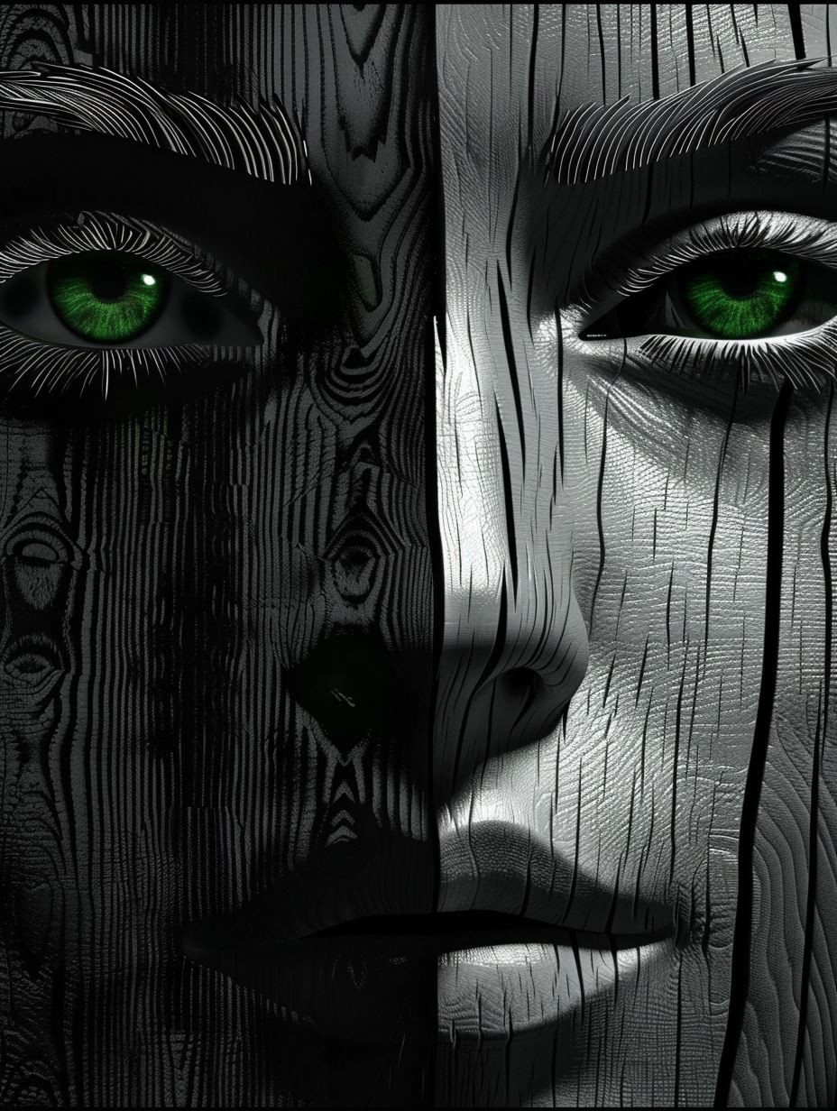 Surreal Monochromatic Green Gaze - Image 1