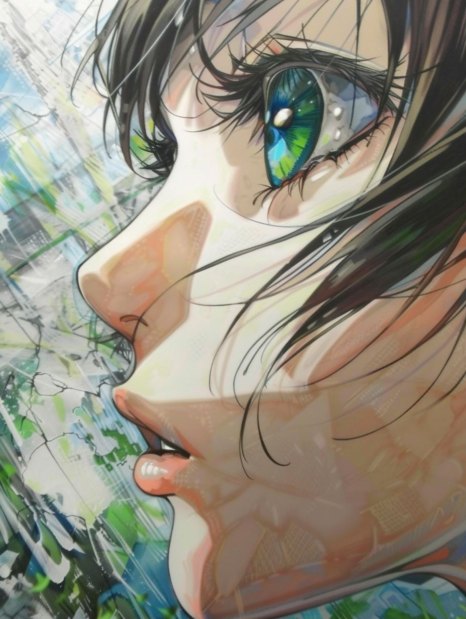 Ethereal Gazes: A Digital Anime Portrait Study - Image 1