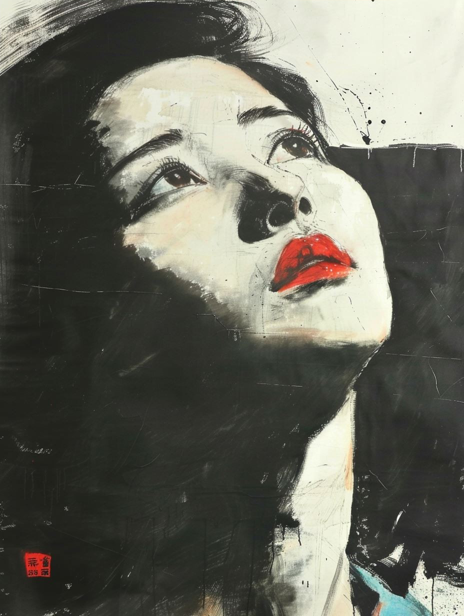 Ink Wash Portrait of Elegance - Image 4