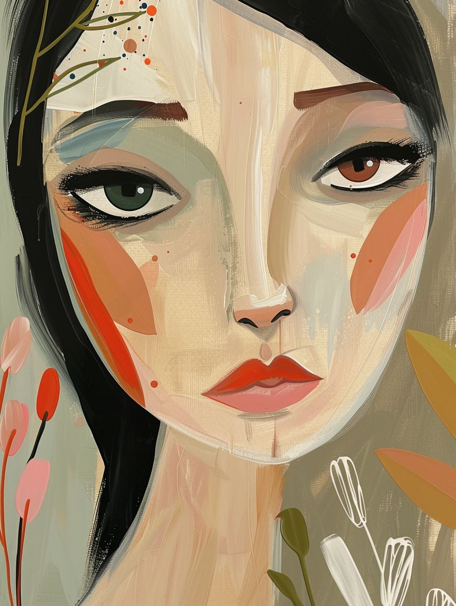 Abstract Faces in Modern Geometric Harmony - Image 3