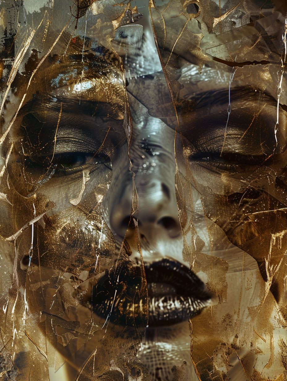 Fragmented Golden Ethereal Portraits - Image 3