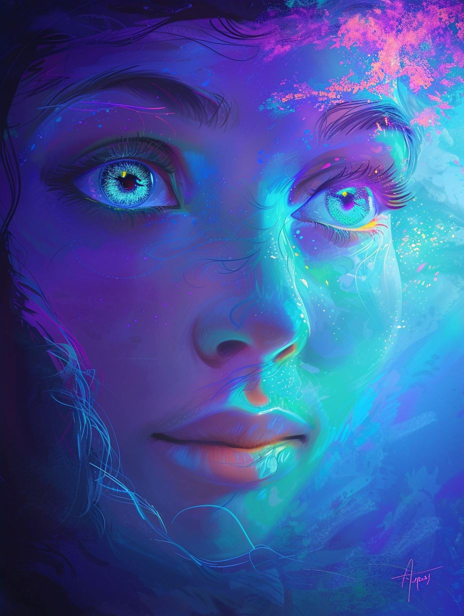 Celestial Dreams in Neon Hues - Image 4