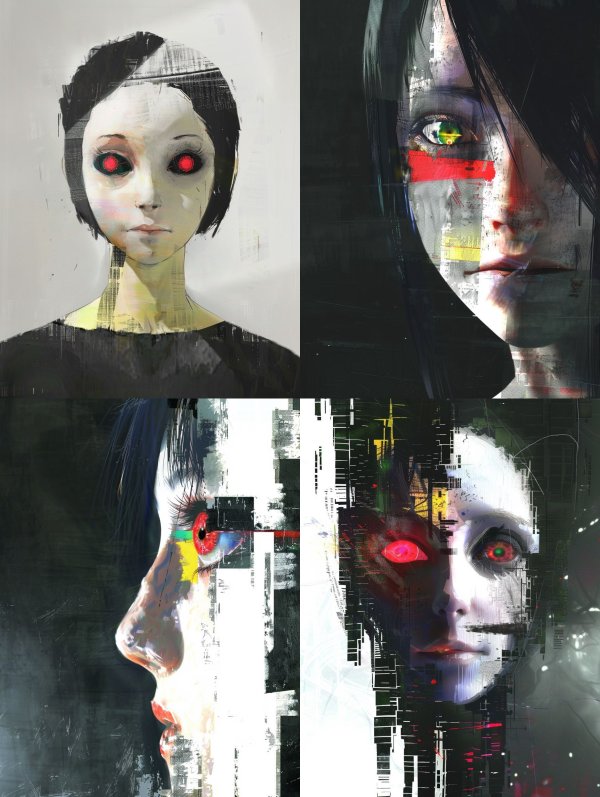 Glitchy Ethereal Digital Portraits