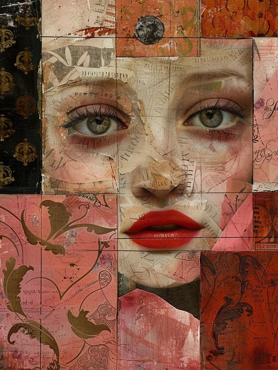 Vintage Surrealist Collage Portrait - Image 3