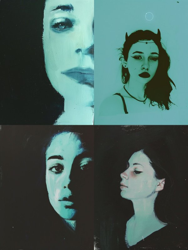 Ethereal Teal Portrait Study