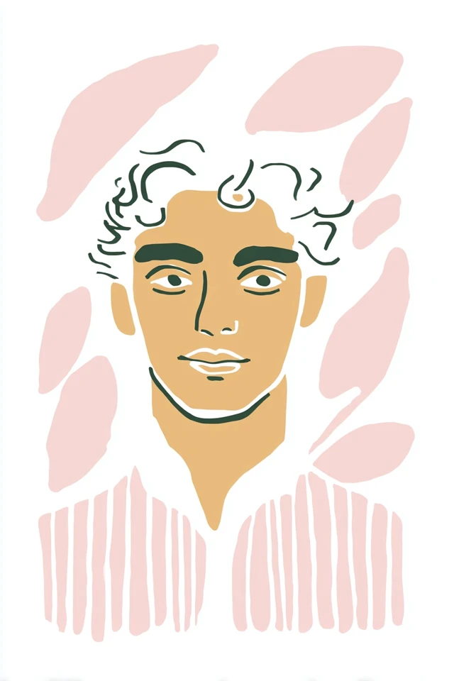 Pastel Modernist Portrait - Image 1