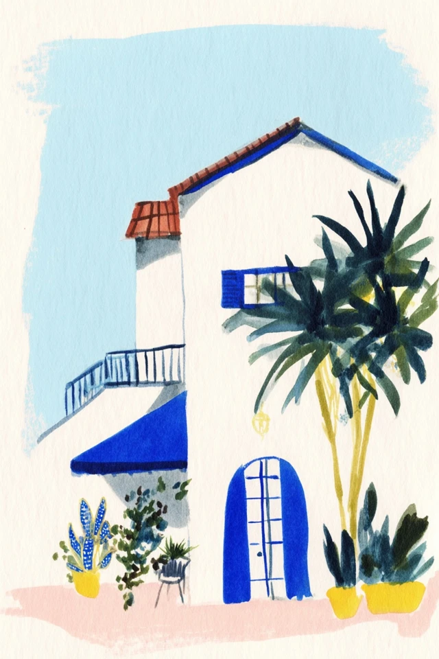 Azure Elegance Illustration - Image 6