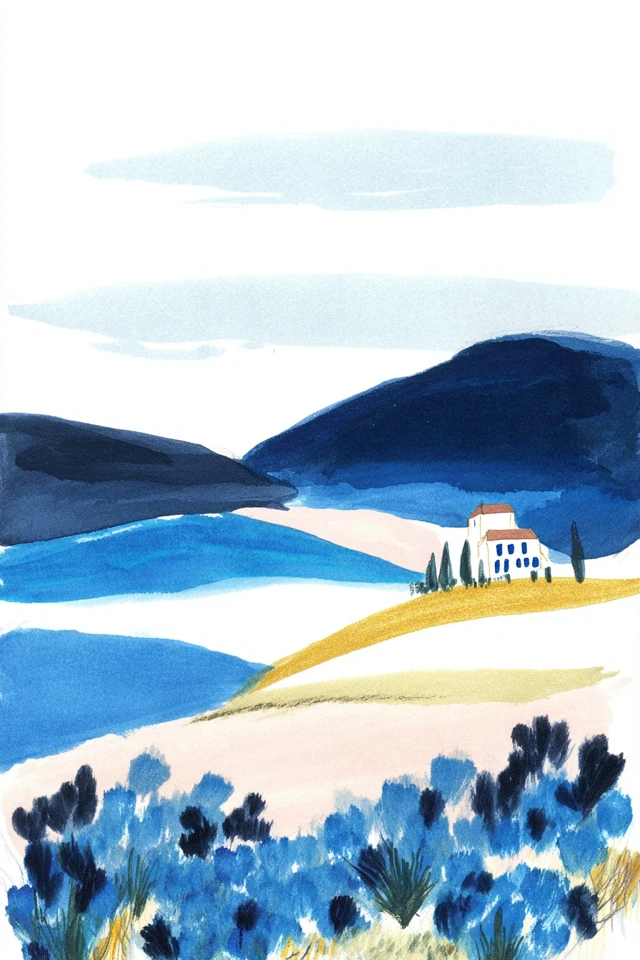 Azure Elegance Illustration - Image 2