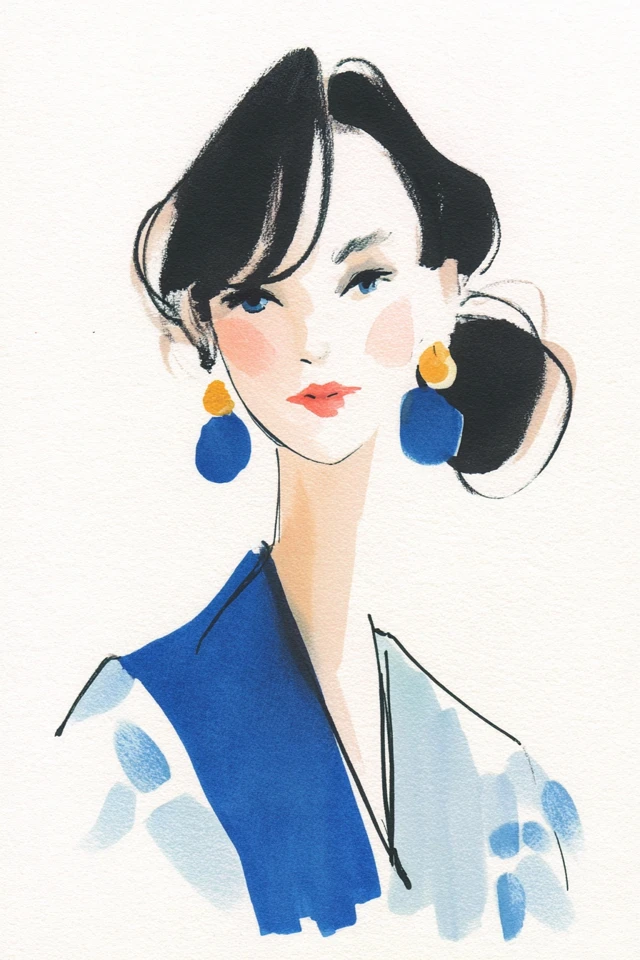 Azure Elegance Illustration - Image 1