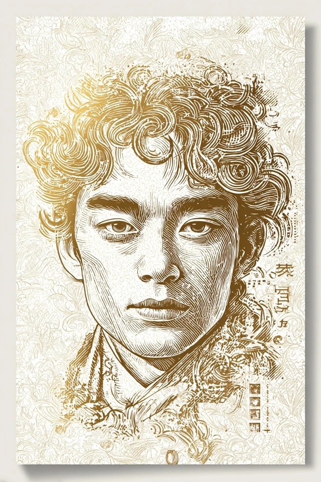 Golden Ink Etching - Image 1