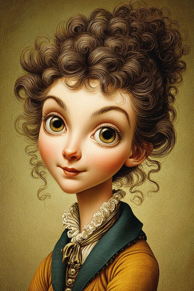 Whimsical Vintage Portrait - Image 1