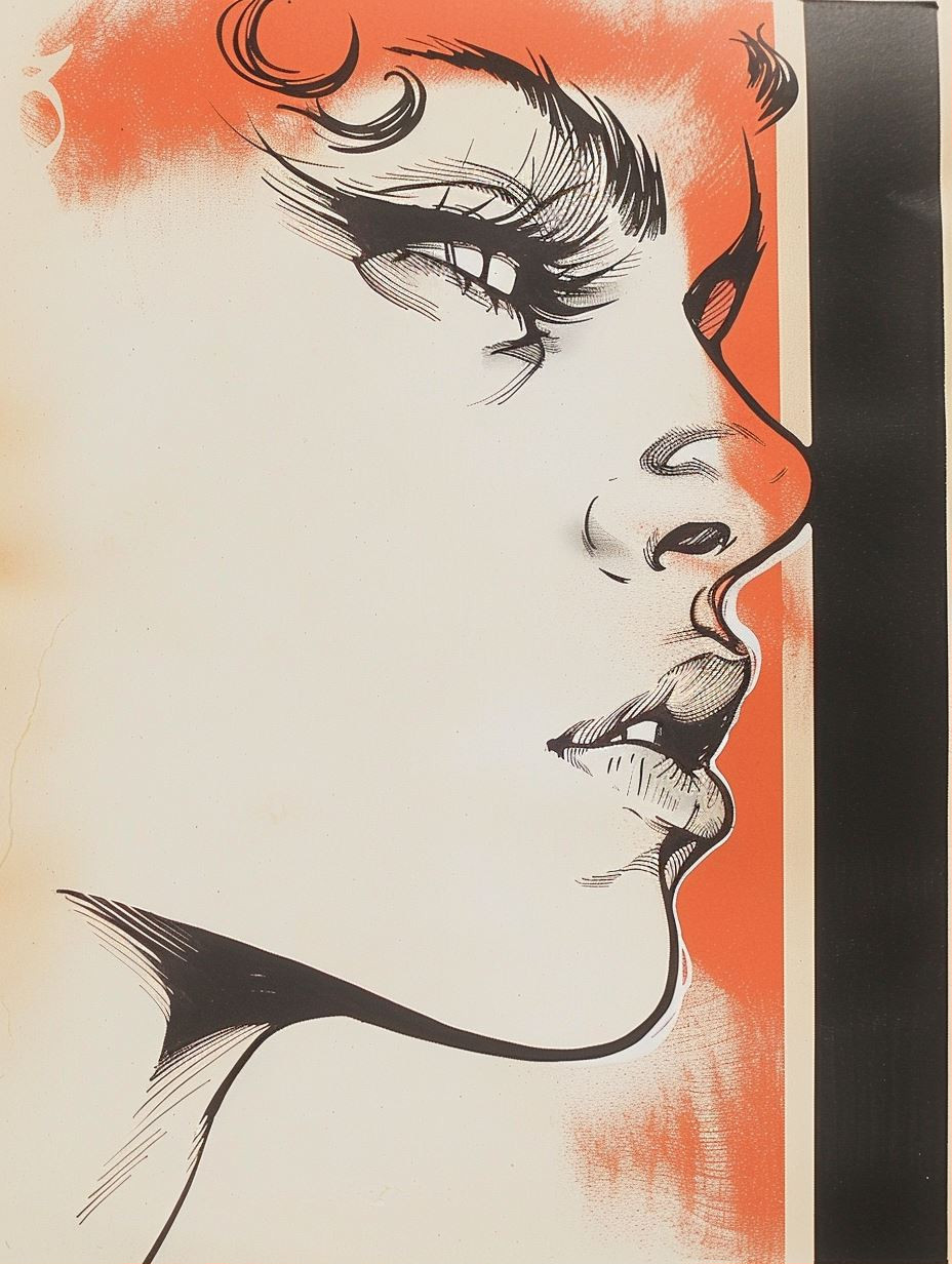 Pop Art Portraits in Bold Red - Image 1
