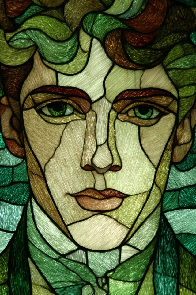 Emerald Glass Portrait - Image 1