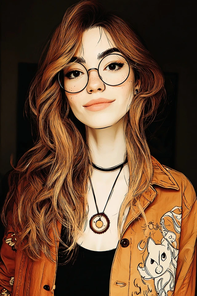 Amber Autumn Illustration - Image 1