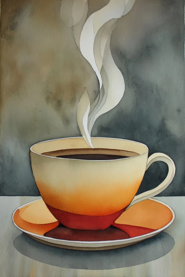 Amber Watercolor Gaze - Image 4