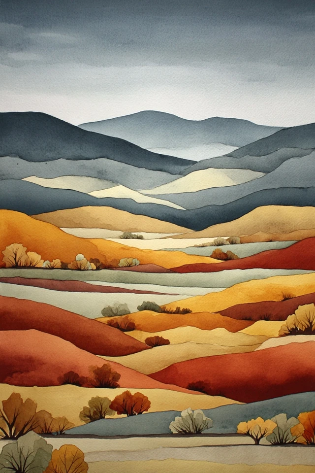 Amber Watercolor Gaze - Image 2