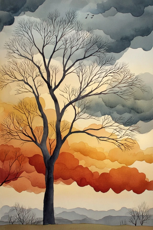 Amber Watercolor Gaze - Image 5