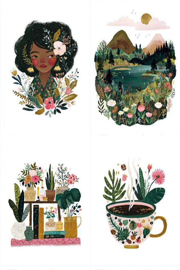 Botanical Dreams Illustration Set