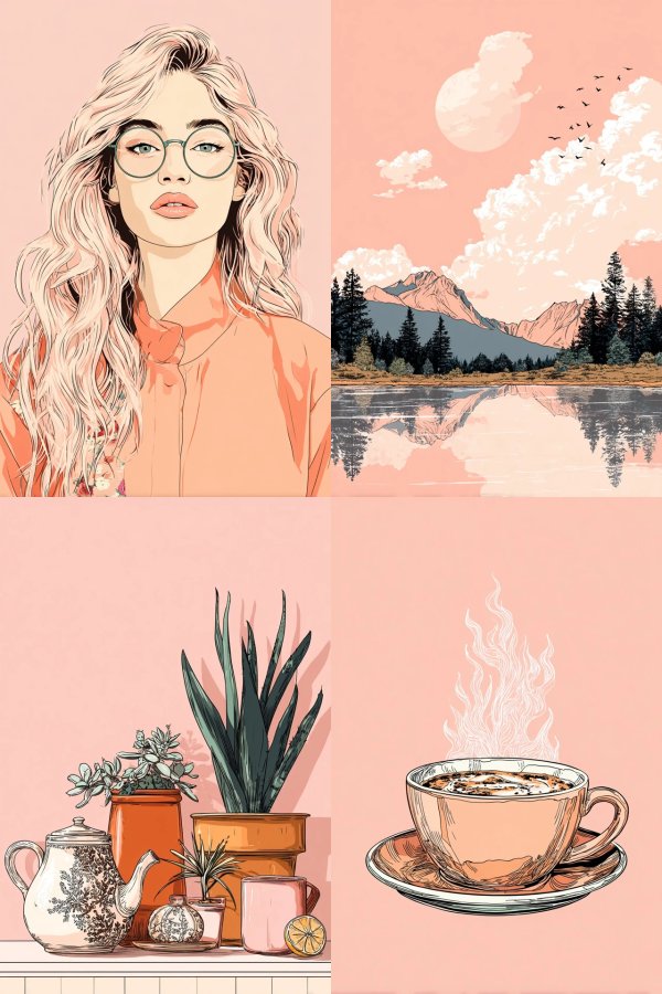 Peach Pastel Aesthetic Art Collection